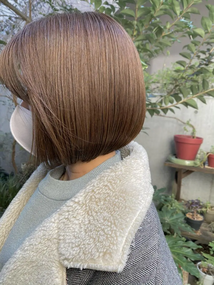 ショート カラー ブリーチ ブリーチなしカラー ボブ Moca 〰️のヘアスタイル