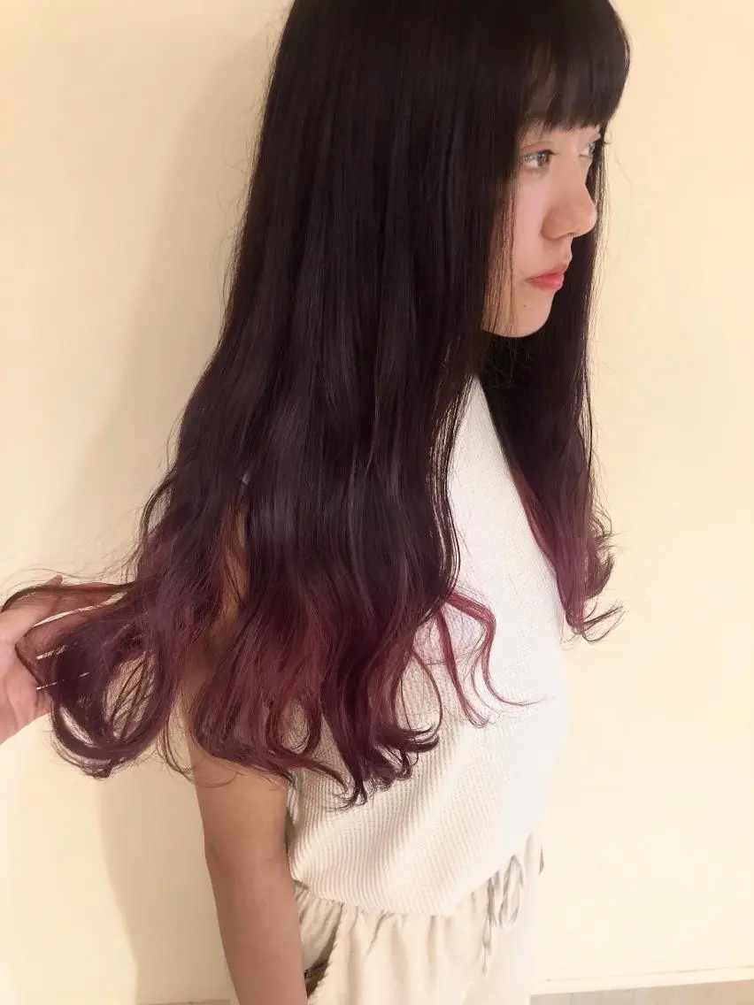 ロング カラー カット ヘアカラー トリートメント マンツーマン半個室 tamuraのヘアスタイル