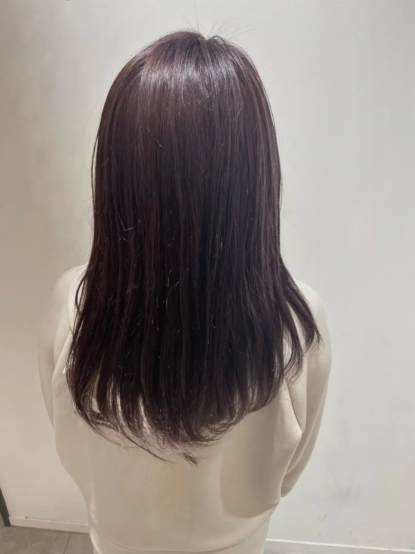 ミディアム カラー ヘアカラー トリートメント 🐺ウルフ/レイヤー 似合わせ‎🤍沙羅のヘアスタイル