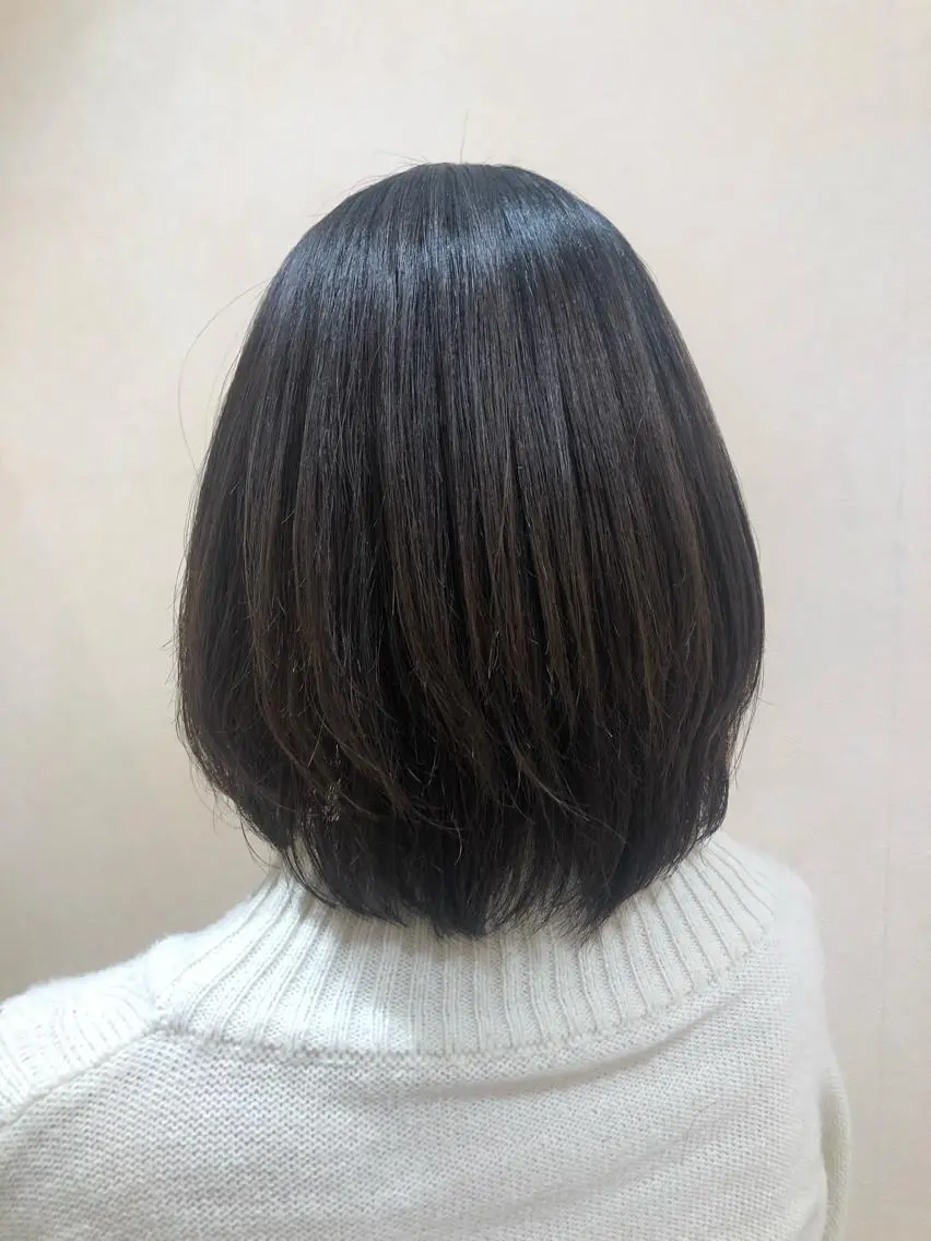 ミディアム パーマ カット 縮毛矯正 トリートメント ツヤ髪カラー💎 佐藤あきのヘアスタイル