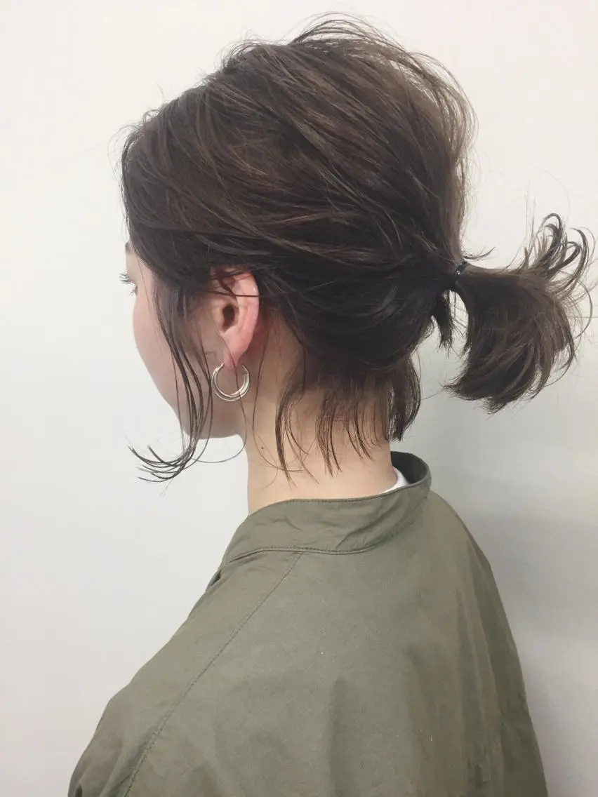 ショート カラー ヘアアレンジ アッシュ ブラウンカラー 透明感カラー ハイトーンカラー バイオレットカラー カット ヘアカラー ブリーチなし透明感 🍀梅田・増田のヘアスタイル