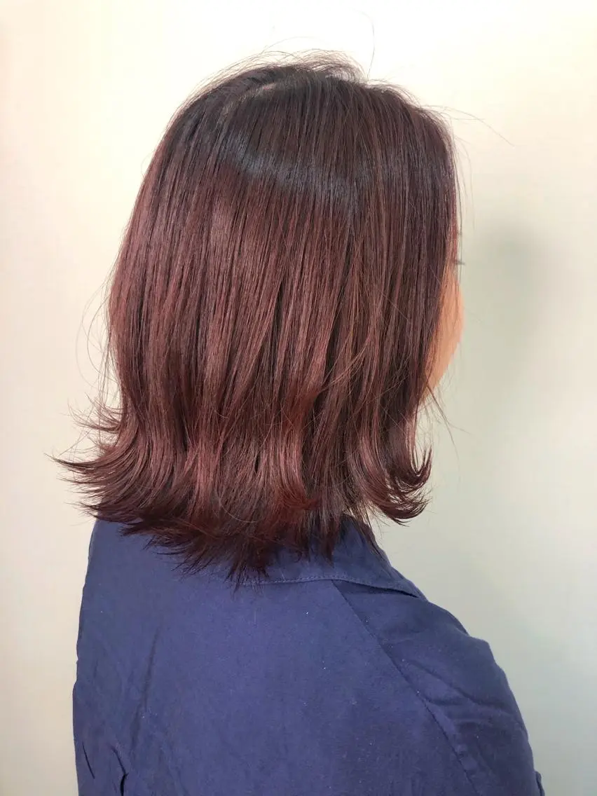 ミディアム カラー カット ヘアカラー トリートメント ナチュラルスタイル/ 透明感カラー/比嘉のヘアスタイル