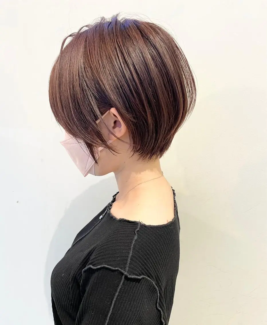 ショート 似合わせカット ショートヘア 透けるbrown カラー🎗♡yukaのヘアスタイル