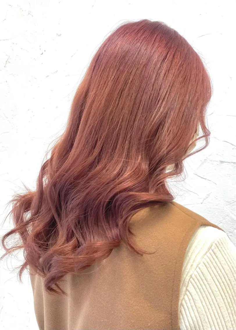 セミロング カラー バレイヤージュ ミストバング ベージュカラー 黒髪 ブリーチ 脱！黒髪 ダブルカラー【上野】のヘアスタイル