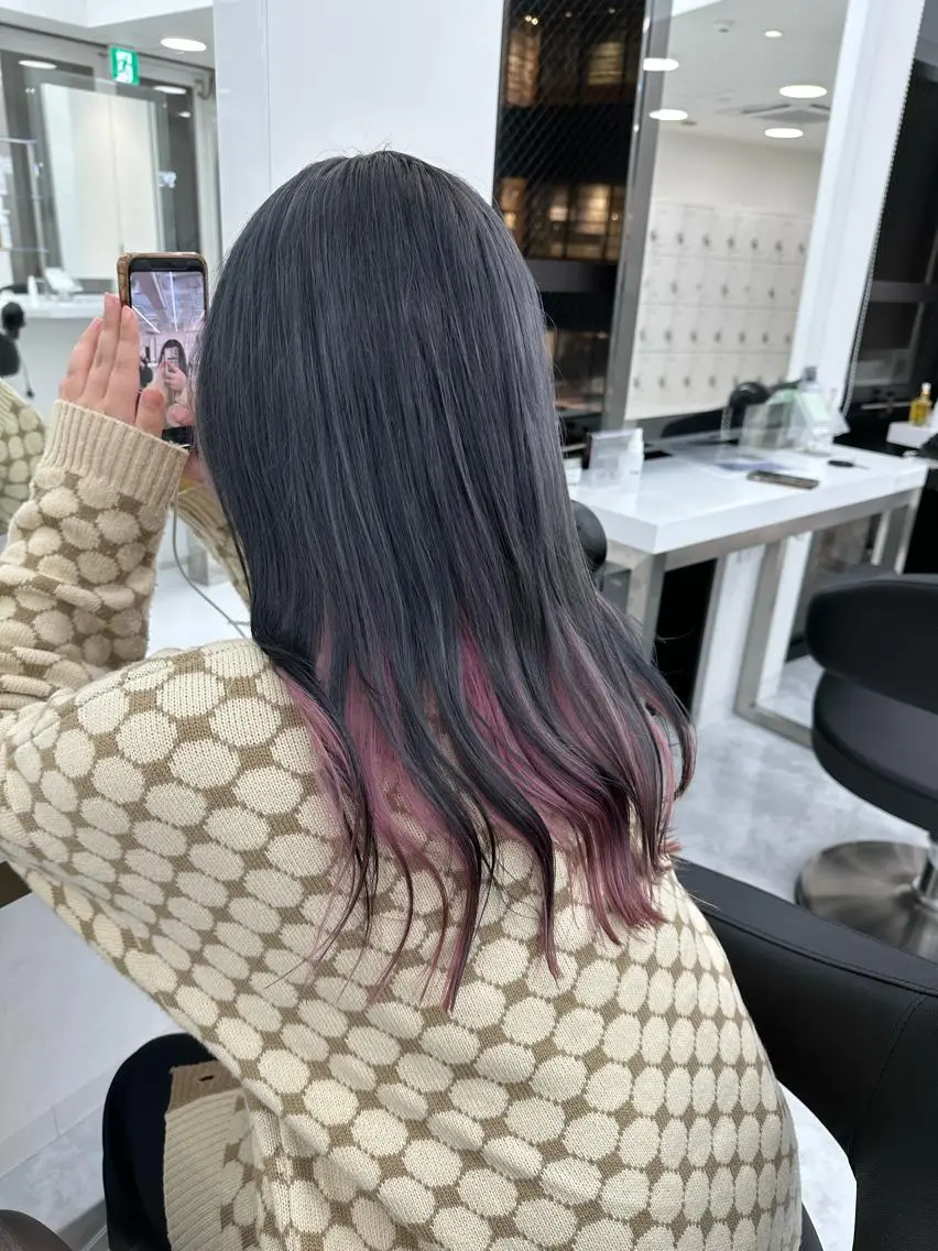 セミロング カラー パーマ ヘアアレンジ メンズ キッズ ネイル マツエク・マツパ アイブロウ ダメージレスブリーチ ×美髪矯正【滝太】のヘアスタイル