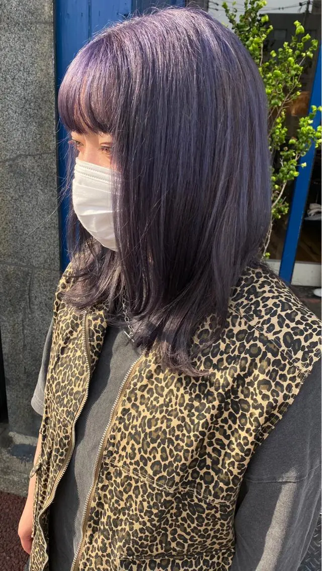 セミロング パープルカラー 中尾 未来/艶カラー /カットモデルのヘアスタイル