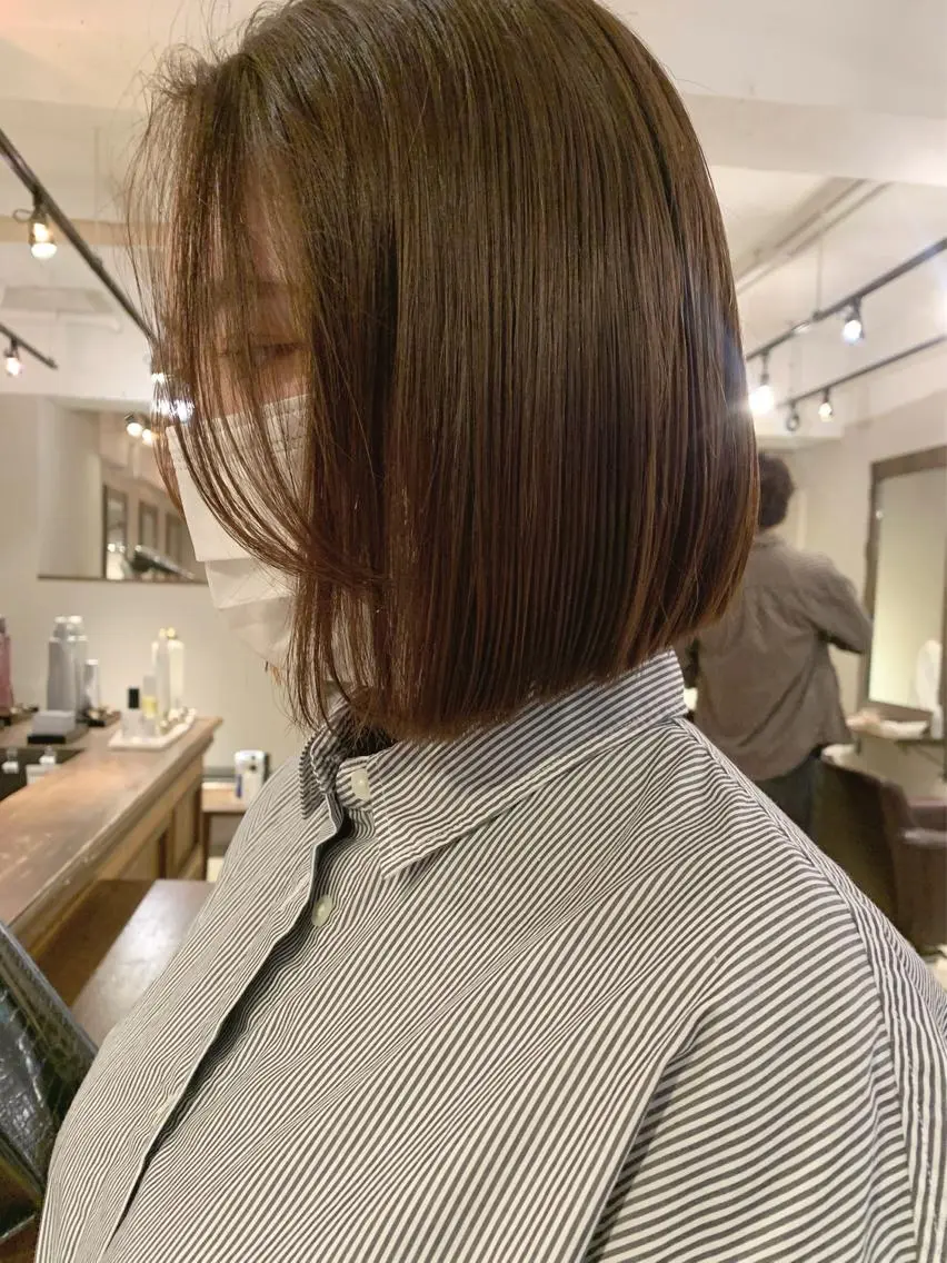 ミディアム カラー 透明感カラー✂︎ /縮毛矯正/YUKAのヘアスタイル