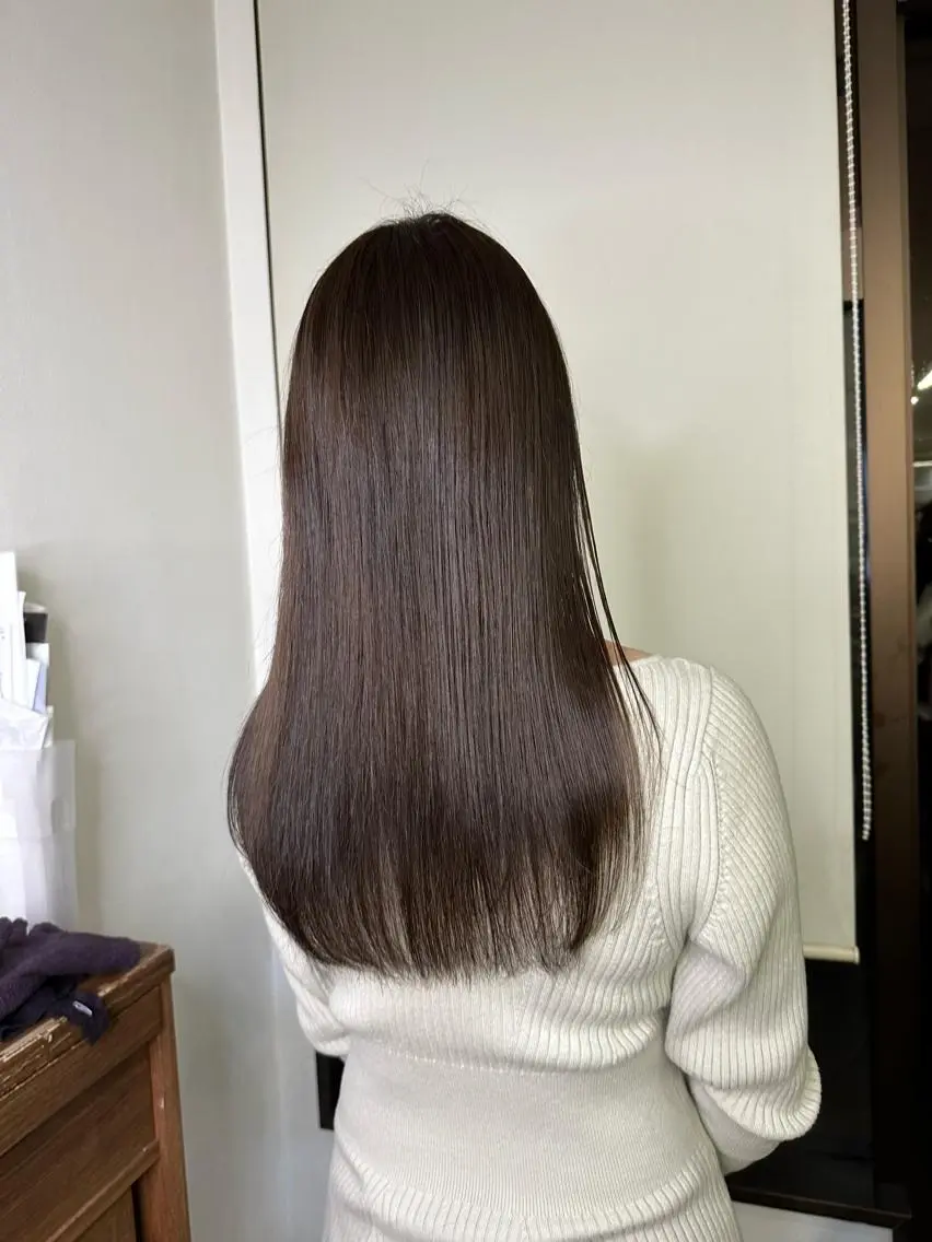 セミロング カラー ブリーチ ブリーチなしカラー ブリーチカラー🫧 森　凪沙のヘアスタイル