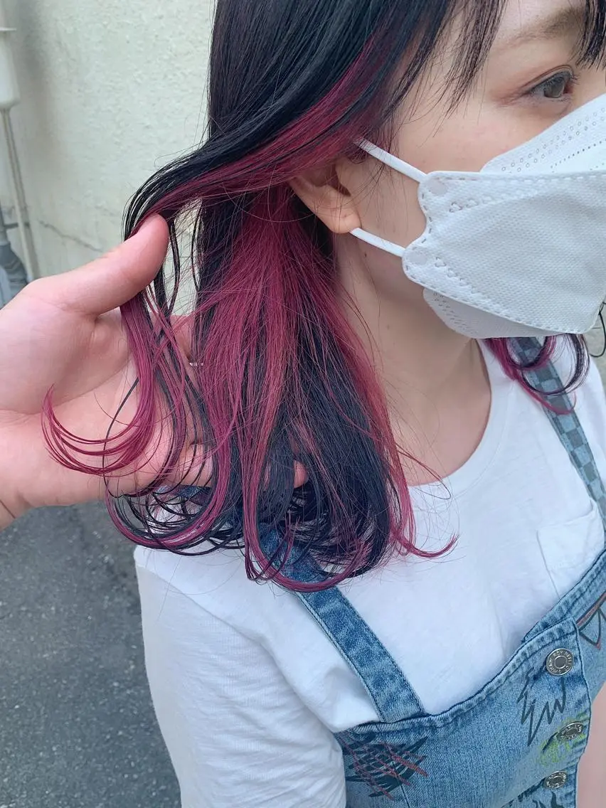 ミディアム カラー ピンクカラー ローズカラー スダユーヤ 💫推しカラーウルフのヘアスタイル