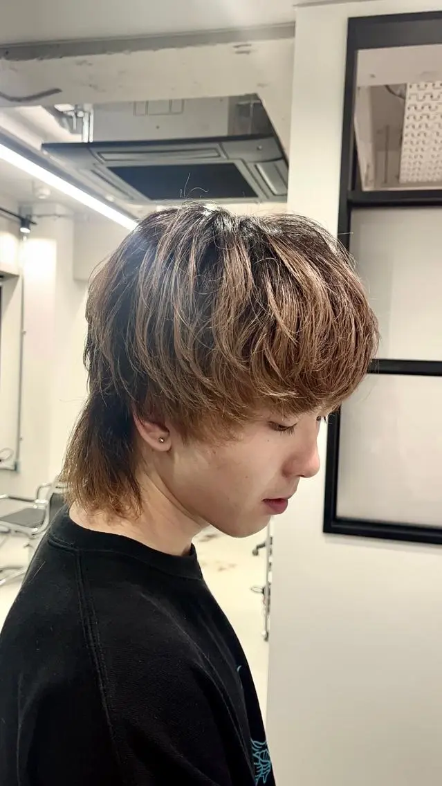 メンズ マッシュ メンズウルフカット ウルフカット 🏁片倉 玲旺🏁のヘアスタイル