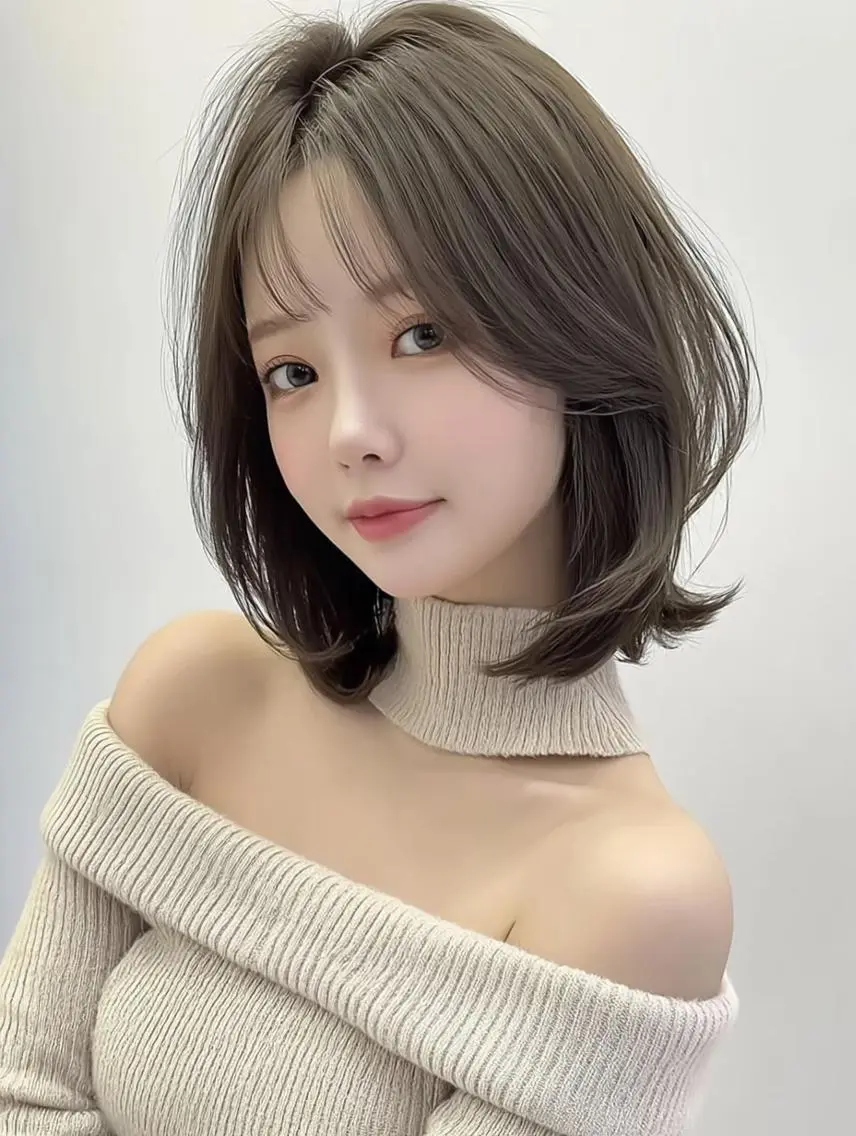 ショート ボブ 顔まわりレイヤー 顔周りカット 韓国風ヘア レイヤーカット 𝓨̆̈𝓾𝓲ྀི 🫧カットモデルのヘアスタイル
