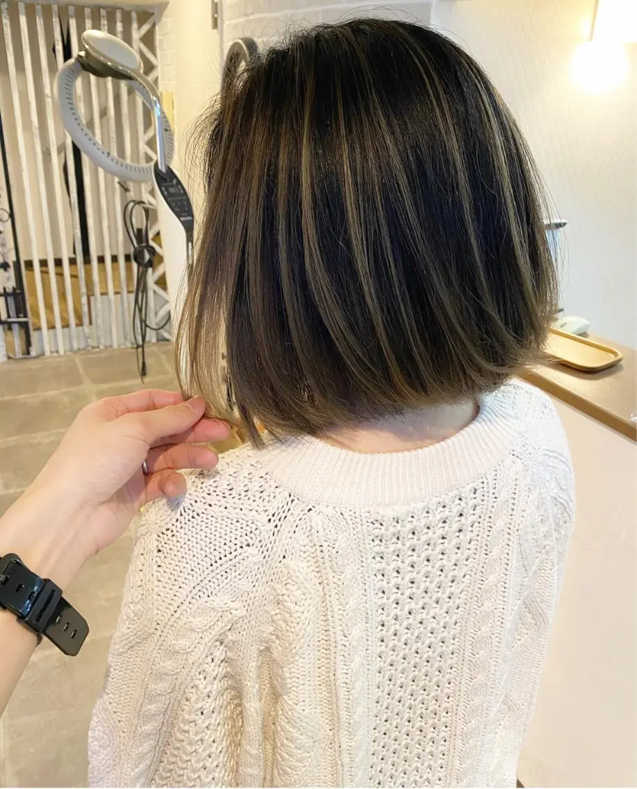ショート カラー ヘアアレンジ ネイル マツエク・マツパ ヘアカラー ハイライト、レイヤー カット/西梅田/中西のヘアスタイル