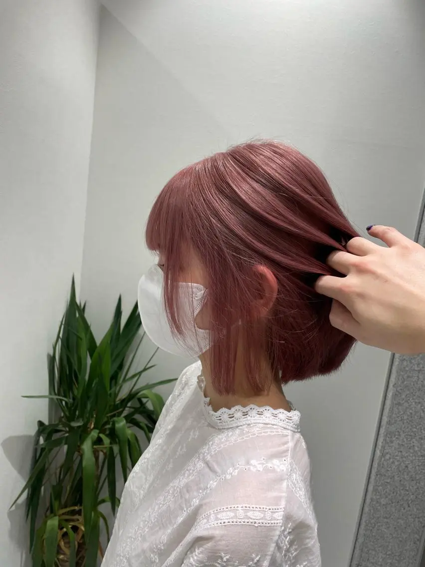 セミロング カラー ヘアアレンジ ピンクカラー ヘアカラー トリートメント 髪質改善/美髪矯正 艶髪/Takutoのヘアスタイル
