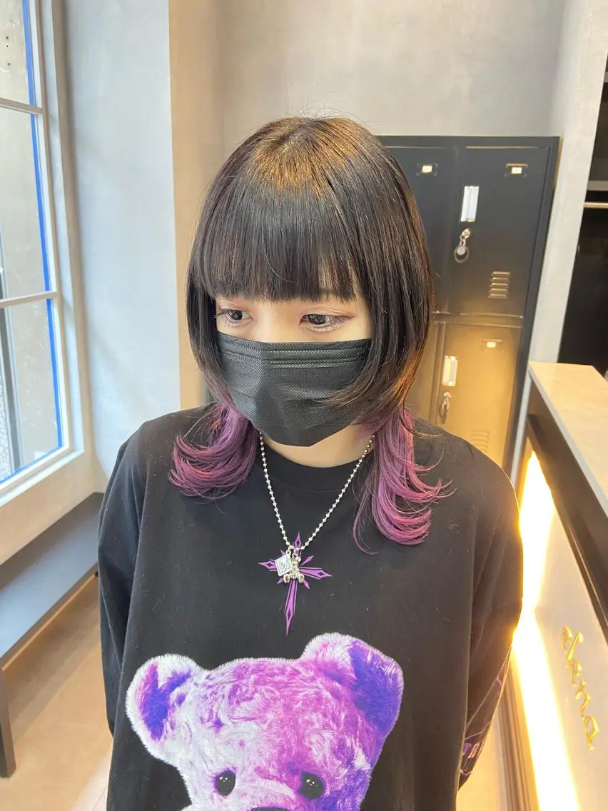 ミディアム カラー ピンクカラー ピンクパープル パープルカラー カット ヘアカラー トリートメント レイヤー💧艶髪 💧Syotaのヘアスタイル