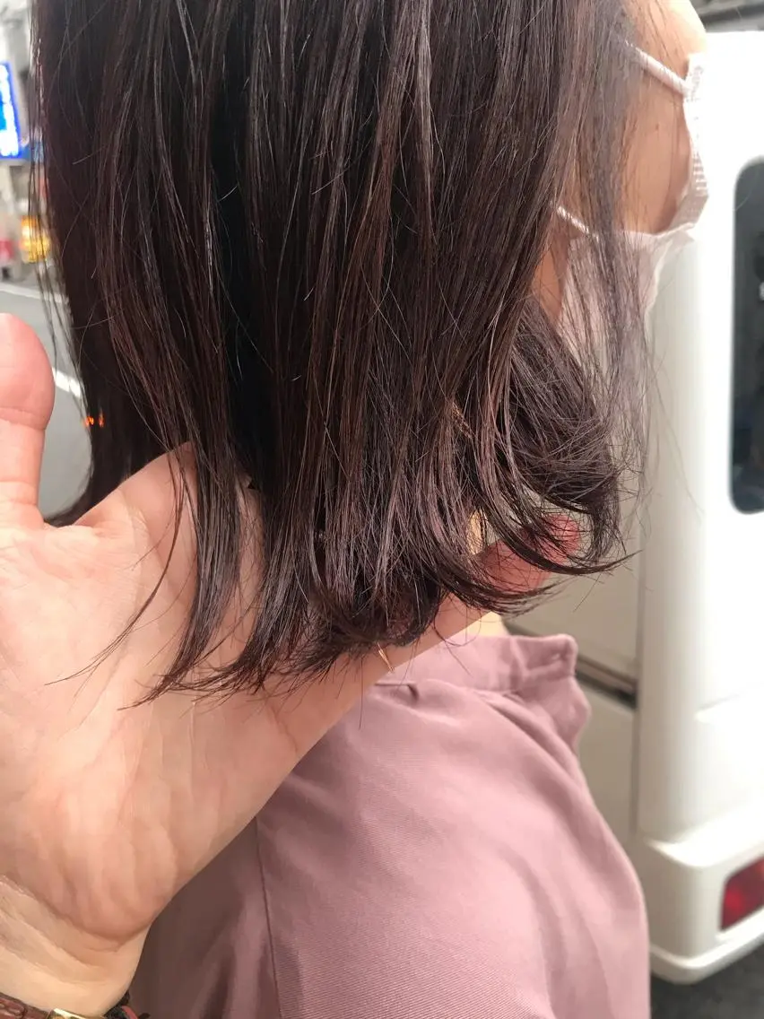 ミディアム カット ヘアカラー トリートメント ayane⭐️ボブ・ ショート・パーマのヘアスタイル