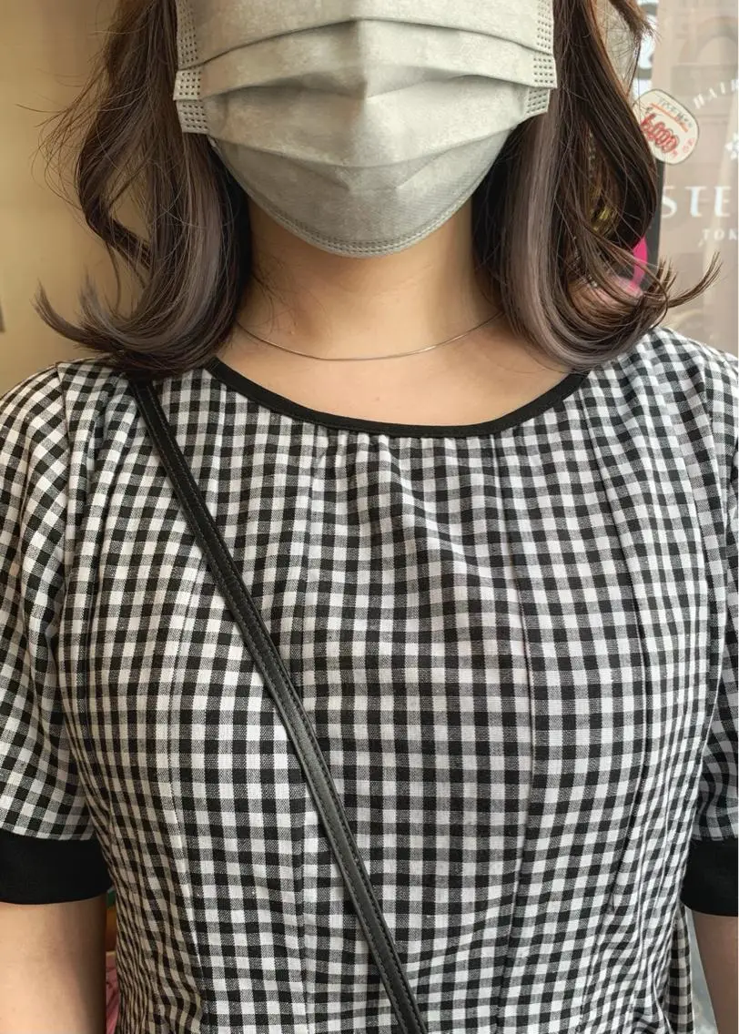 セミロング カラー ラベンダーカラー ヘアカラー トリートメント 矢野 晃平のヘアスタイル