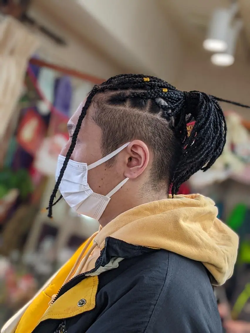 ミディアム メンズ ヘアアレンジ エクステ scamp ★のヘアスタイル