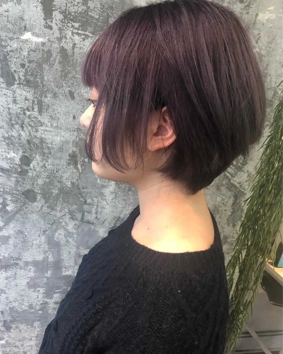 ショート カラー ブリーチ パープルカラー Pia ツボイ ケイタのヘアスタイル