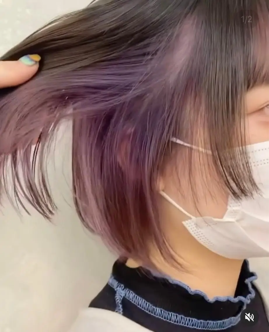 ショート カラー インナーカラー 顔周りカット/透明感 カラー✂️MEIのヘアスタイル