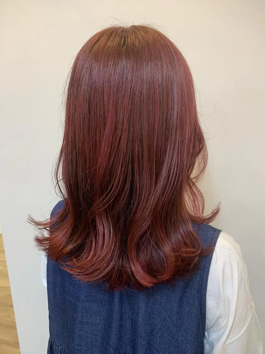 セミロング ボブ ハイライト 髪質改善 カット ヘアカラー トリートメント オクミヅキ /髪質改善/梅田🫧のヘアスタイル