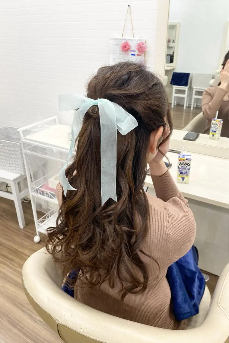 ロング ヘアアレンジ ヘアセット GLOSS 心斎橋 山上のヘアスタイル