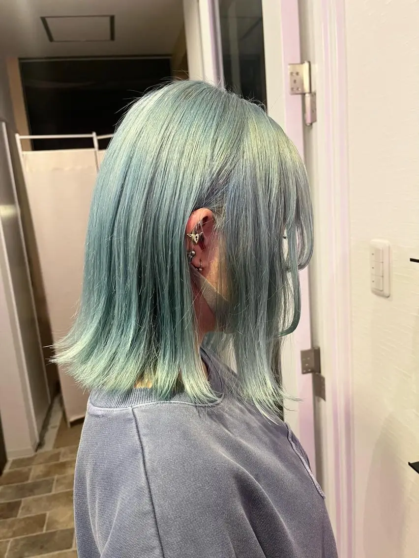 ミディアム カラー ヘアカラー&縮毛矯正 STAR☆RIVERのヘアスタイル