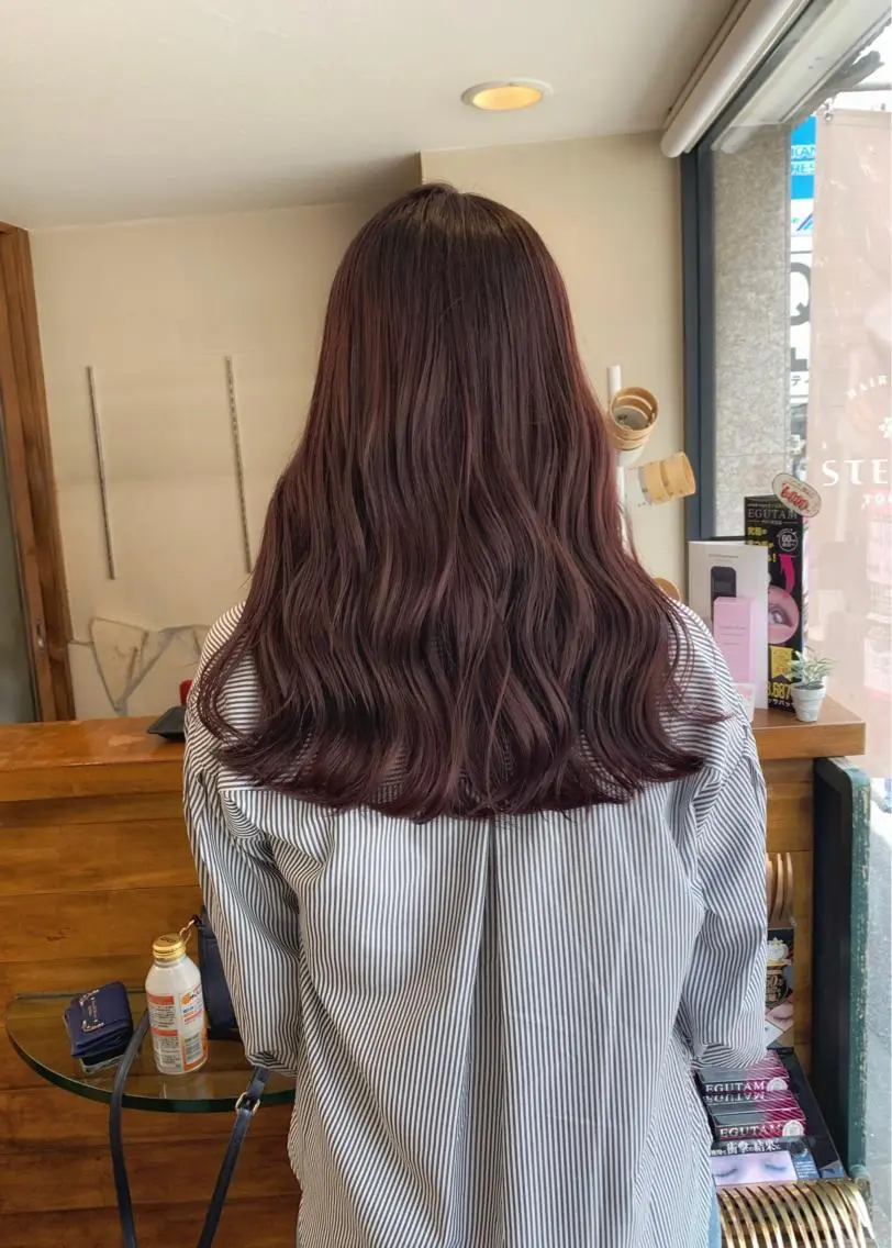 セミロング カラー ベージュカラー ピンクカラー ピンクベージュ ヘアカラー トリートメント 矢野 晃平のヘアスタイル