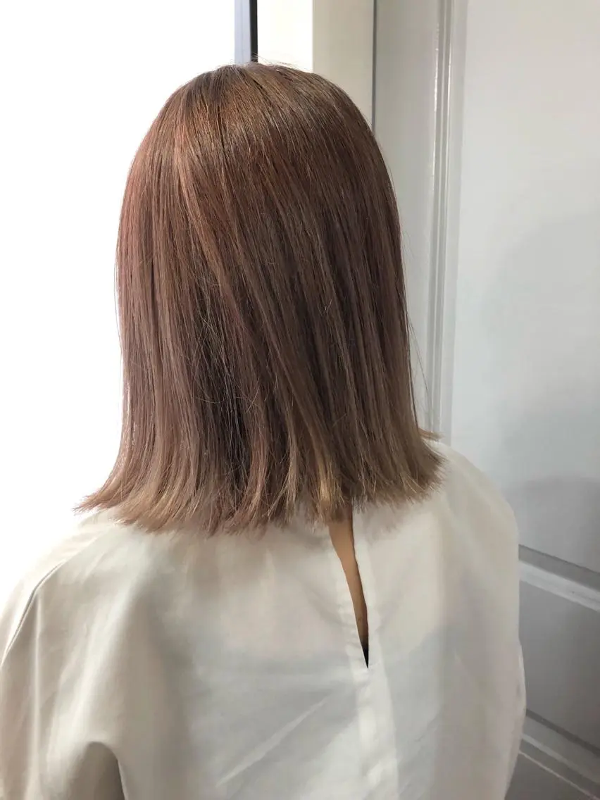 ミディアム カラー ベージュカラー ブリーチ ケアブリーチ ピンクカラー ピンクベージュ Pia ツボイ ケイタのヘアスタイル