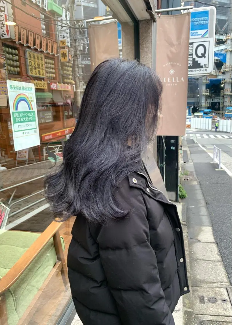 セミロング カラー ブルーカラー ブルーラベンダー ラベンダーカラー 矢野 晃平のヘアスタイル