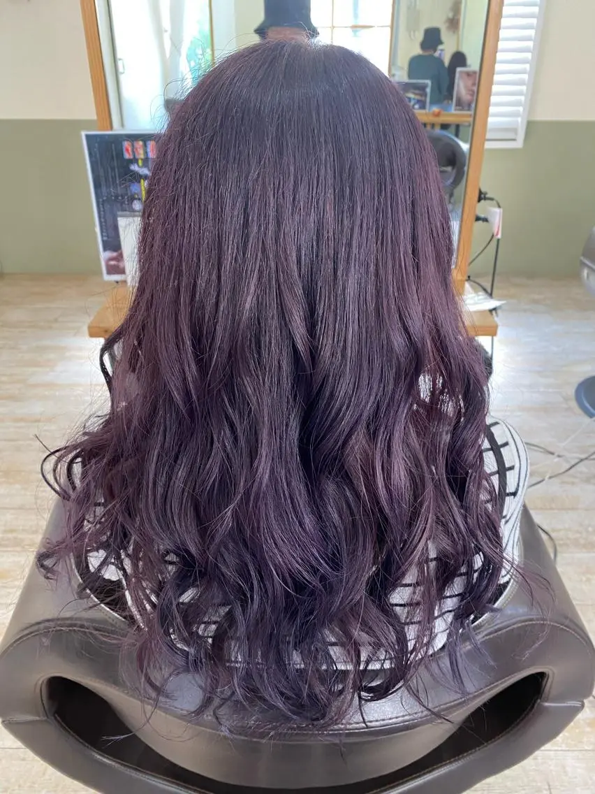 ロング カラー ブリーチ ラベンダーカラー ヘアカラー トリートメント Agu hair 清尾 浩昭のヘアスタイル