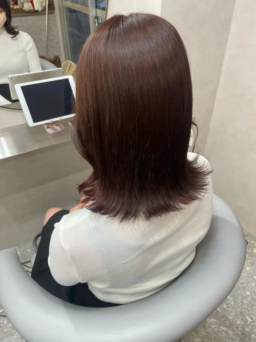 ミディアム カラー ベージュカラー ブリーチ ブラウンカラー ダブルカラー ブリーチなしカラー カット ヘアカラー トリートメント 新宿/韓国ヘア 中明度カラー/かやのヘアスタイル
