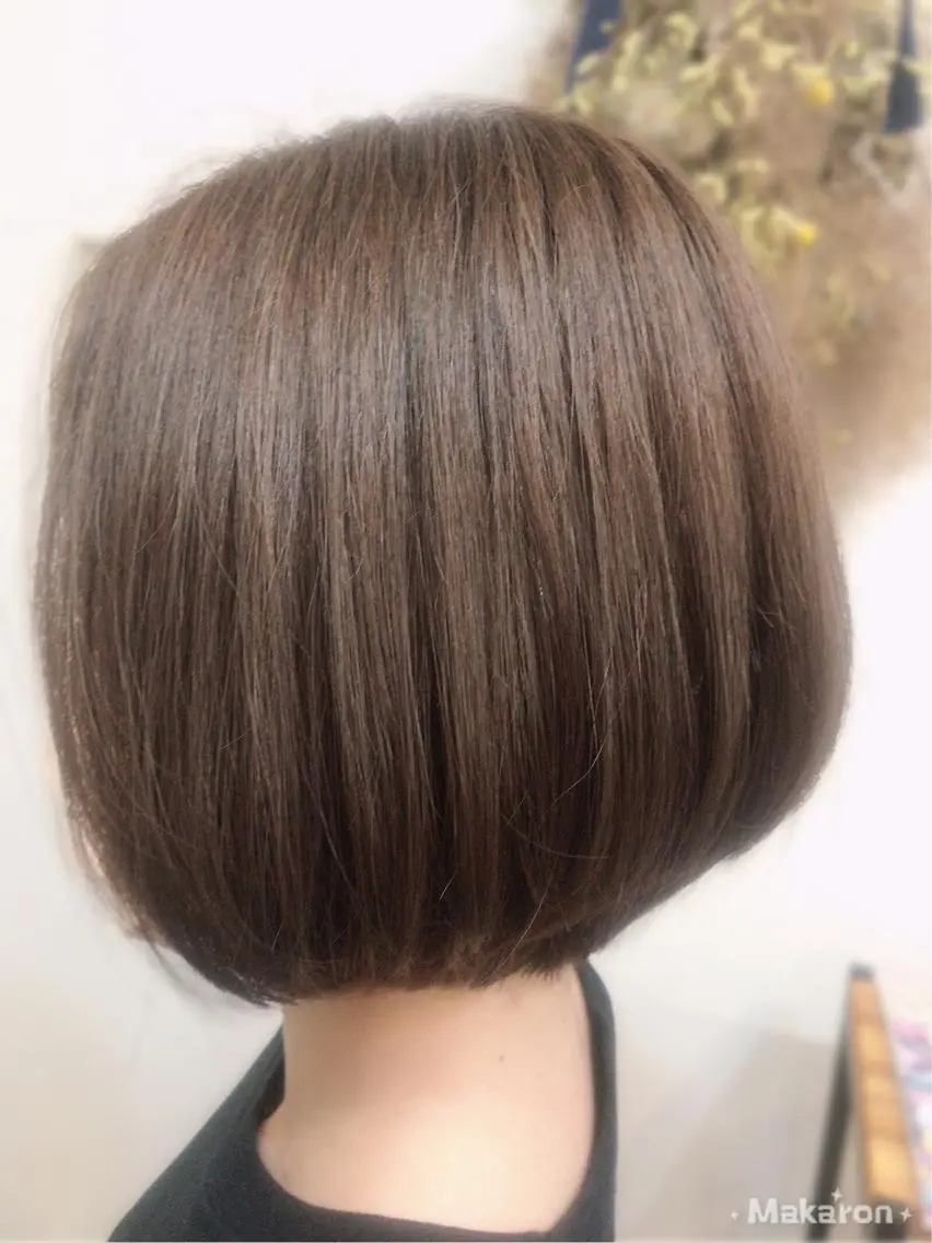 カラー ボブ カット ヘアカラー トリートメント hair works raptureのヘアスタイル