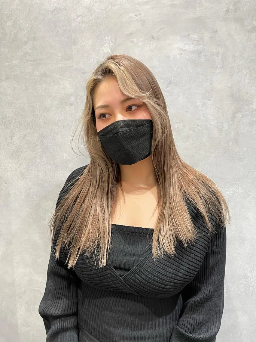 ロング カラー ミストバング ブリーチ フェイスフレーミング ヘアスタイルは 『キーちゃん』に!のヘアスタイル