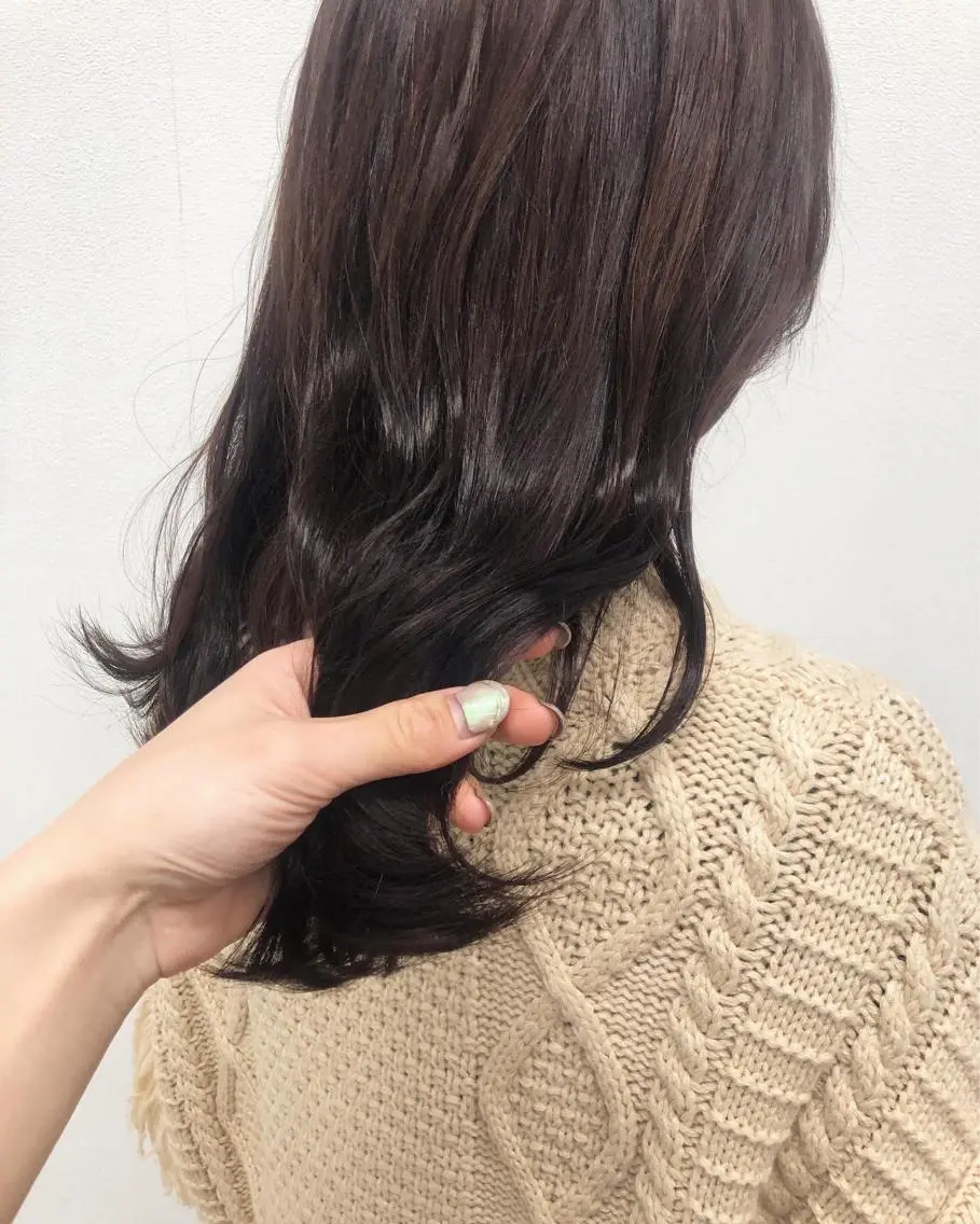 セミロング カラー ヘアアレンジ ブラウンカラー 酸性縮毛矯正🧴韓国 レイヤー/髪質改善のヘアスタイル