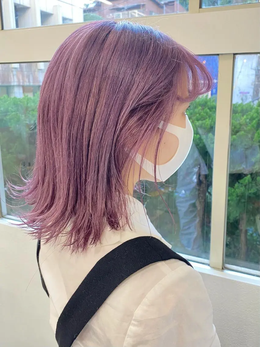 カラー ピンクカラー エクステ ハイトーン 💭黒崎ハルカのヘアスタイル