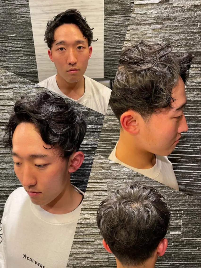 ショート パーマ メンズ メンズパーマ カット指名No1漆原 聡のヘアスタイル