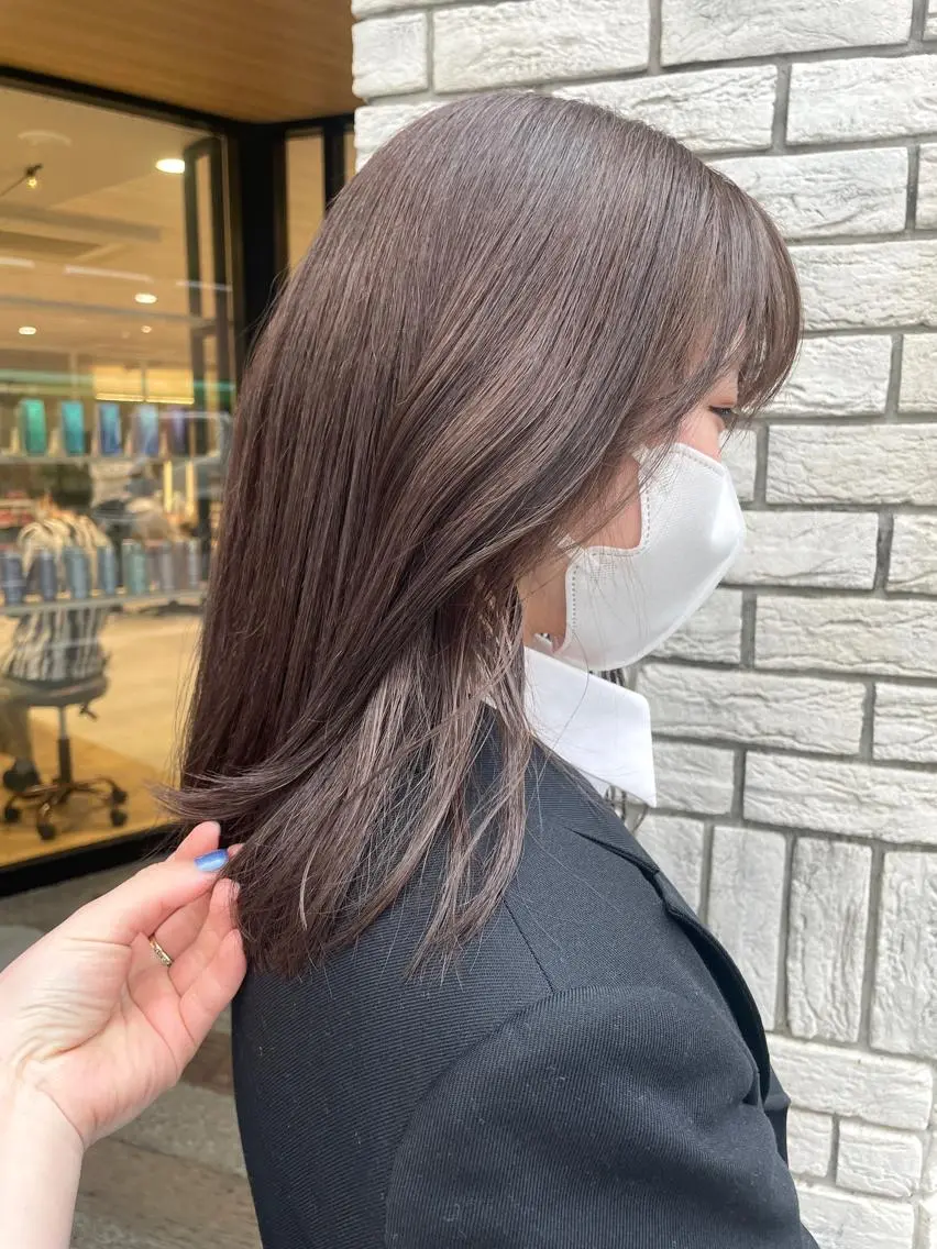 ミディアム カラー ベージュカラー カット ヘアカラー カラー/レイヤー/ 髪質改善/PAAQのヘアスタイル