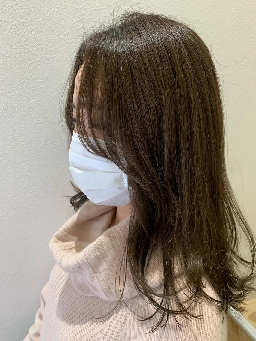 セミロング カラー 韓国風ヘア レイヤーカット hubhair レイヤー/透明感のヘアスタイル