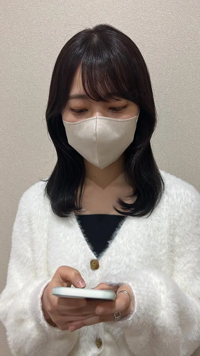 ミディアム カラー エギョモリ 外国人対応 佐久間のヘアスタイル