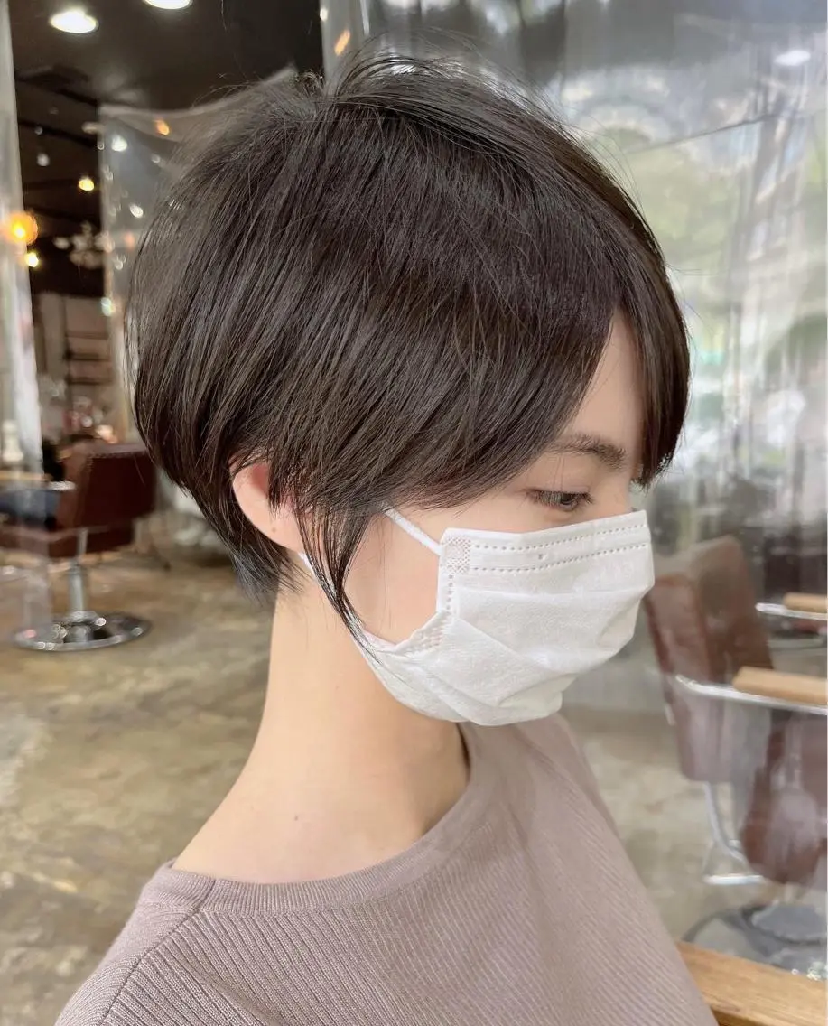ショート カラー パーマ ヘアアレンジ メンズ キッズ ショートボブ 学生（メンズ向け） 丸みショート ボブ 学生 髪質改善✨ストレート オグ✂️/ショートのヘアスタイル