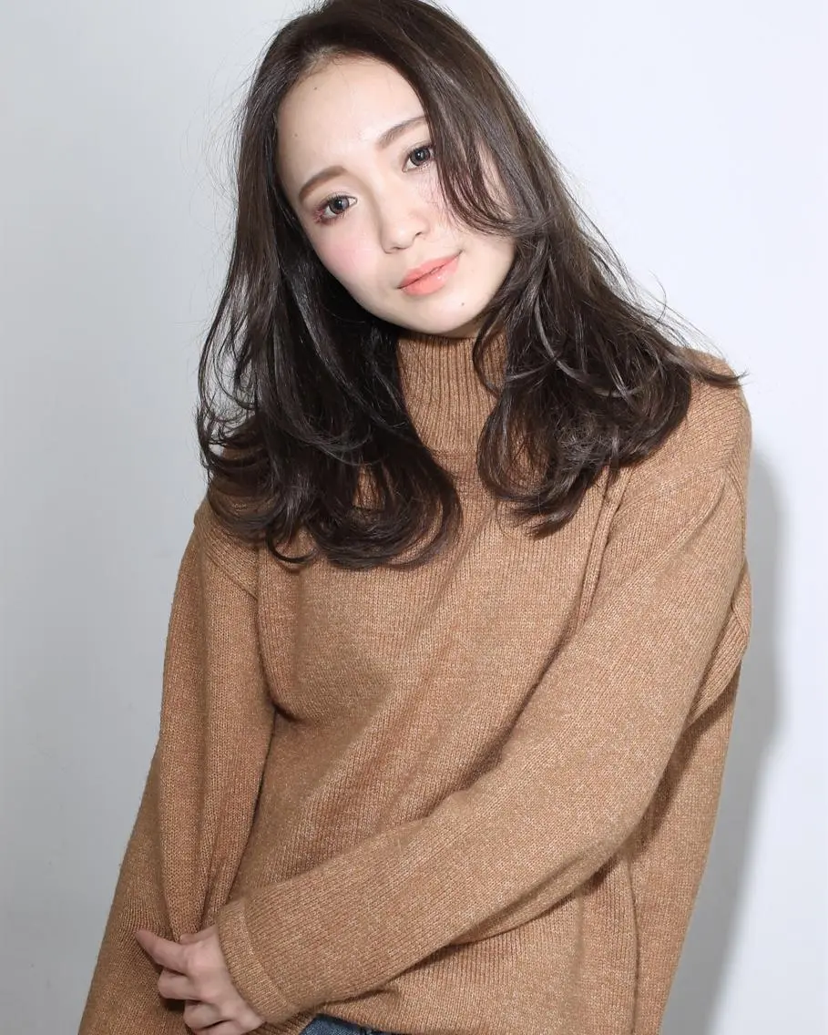 ミディアム セミロング ロング カラー パーマ ベージュカラー 外国人風カラー imai yutaroのヘアスタイル