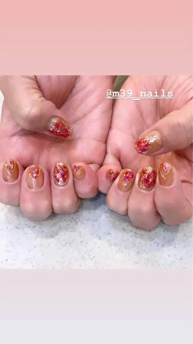 ネイル キラキラネイル ニュアンスネイル 冬ネイル クリスマス 39-nails EharaMikuのネイルデザイン