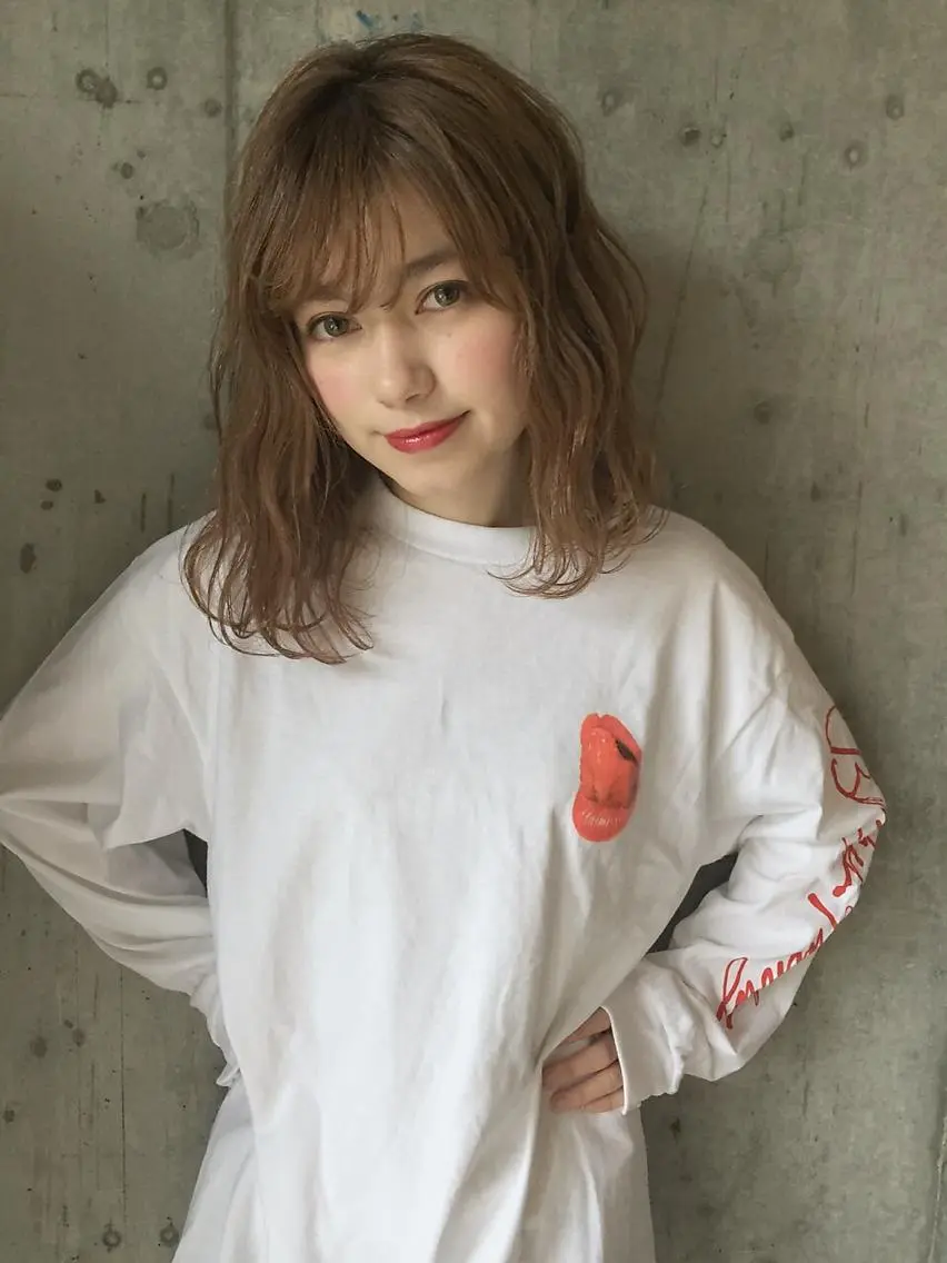 ミディアム カラー パーマ ヘアアレンジ 🌈髪質改善🉐割✨ 🌸“ever”🌸のヘアスタイル