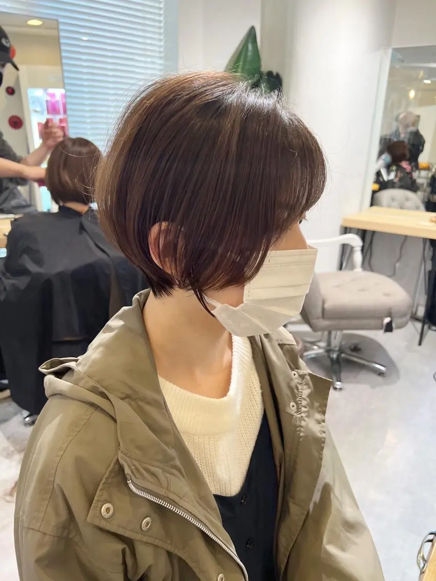 ショート ショートボブ ボブ ショートヘア レイヤー×縮毛矯正 深見 拓のヘアスタイル