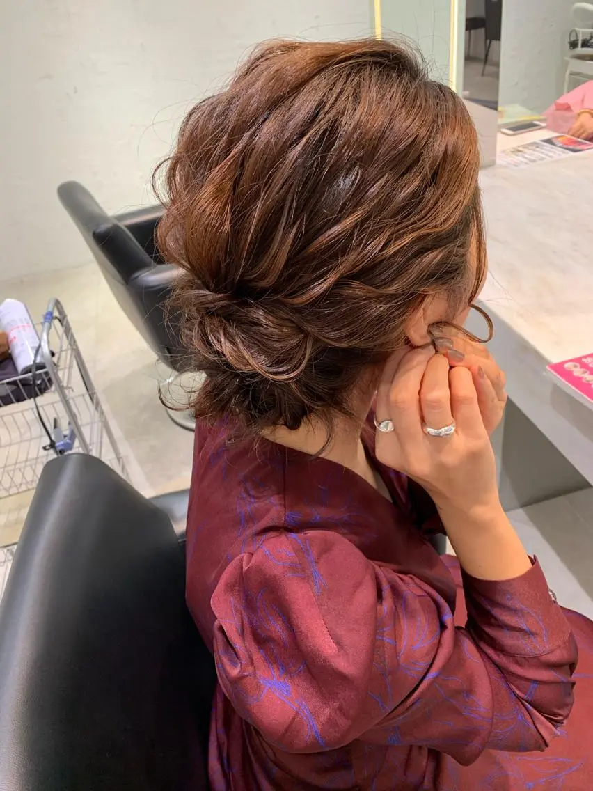ミディアム ヘアアレンジ 🫧透明感カラー/ ボブ/小笠原汐海🪽のヘアスタイル