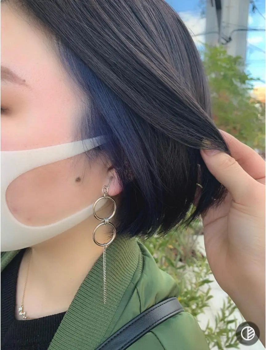 ショート カラー ブルーカラー ダブルカラー /まつ毛パーマ🎀のヘアスタイル