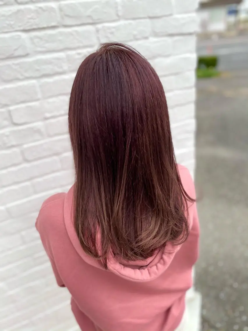 ロング カラー ブラウンカラー ピンクカラー ピンクブラウン 川合 勇気のヘアスタイル