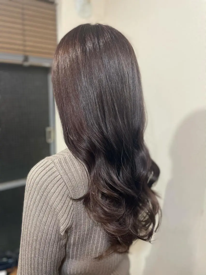 ロング カラー アッシュ ラベンダーカラー ラベンダーアッシュ 縮毛矯正の達人 ☆ 松本のヘアスタイル