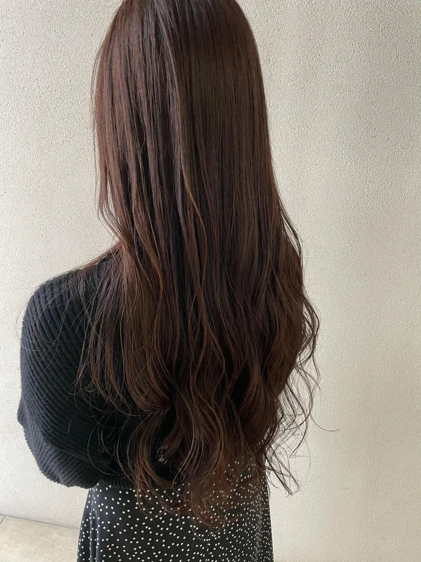 ロング カラー ブラウンカラー ラベンダーカラー 沢田 瞳のヘアスタイル