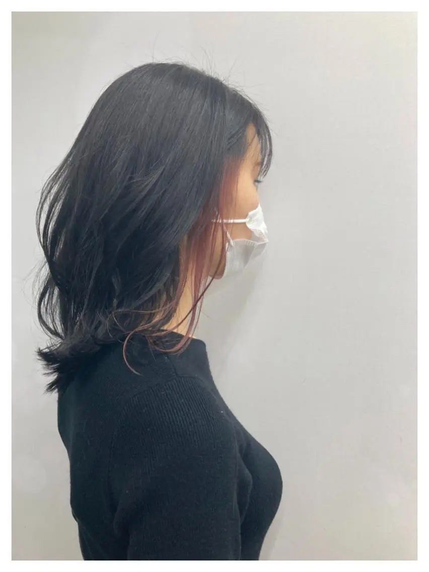 ミディアム カラー ピンクカラー ヘアカラー ブリーチ&似合せボブ 田中寛十のヘアスタイル